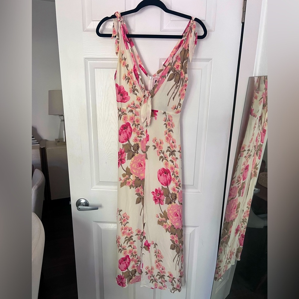 Reformation Harper Pink Floral Dress